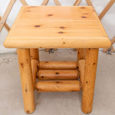 Square Log Tall End Table